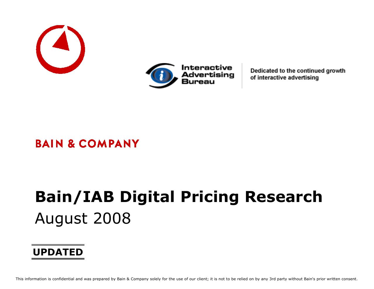 Bain_iab Digital Pricing Research consulting deck cover