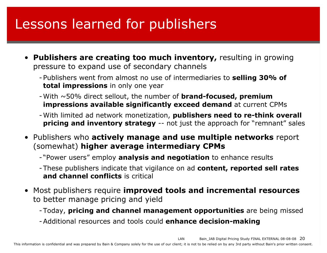 Text slide 20 from Bain_iab Digital Pricing Research