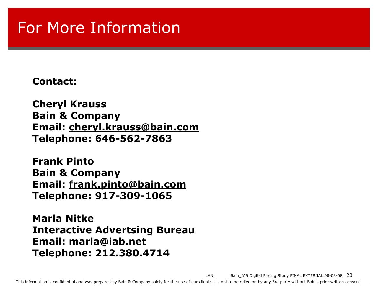 Text slide 23 from Bain_iab Digital Pricing Research