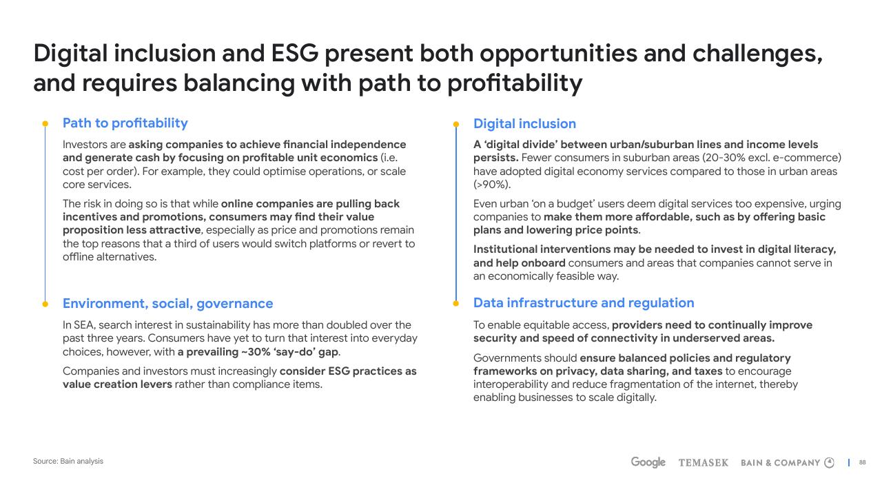 Comparison slide 88 from E Conomy Sea 2022 Through The Waves Towards A Sea Of Opportunity Bain