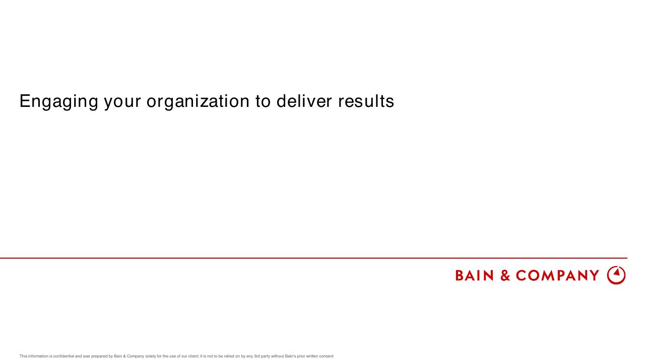 Engaging Your Organization To Deliver Results Bain consulting deck cover
