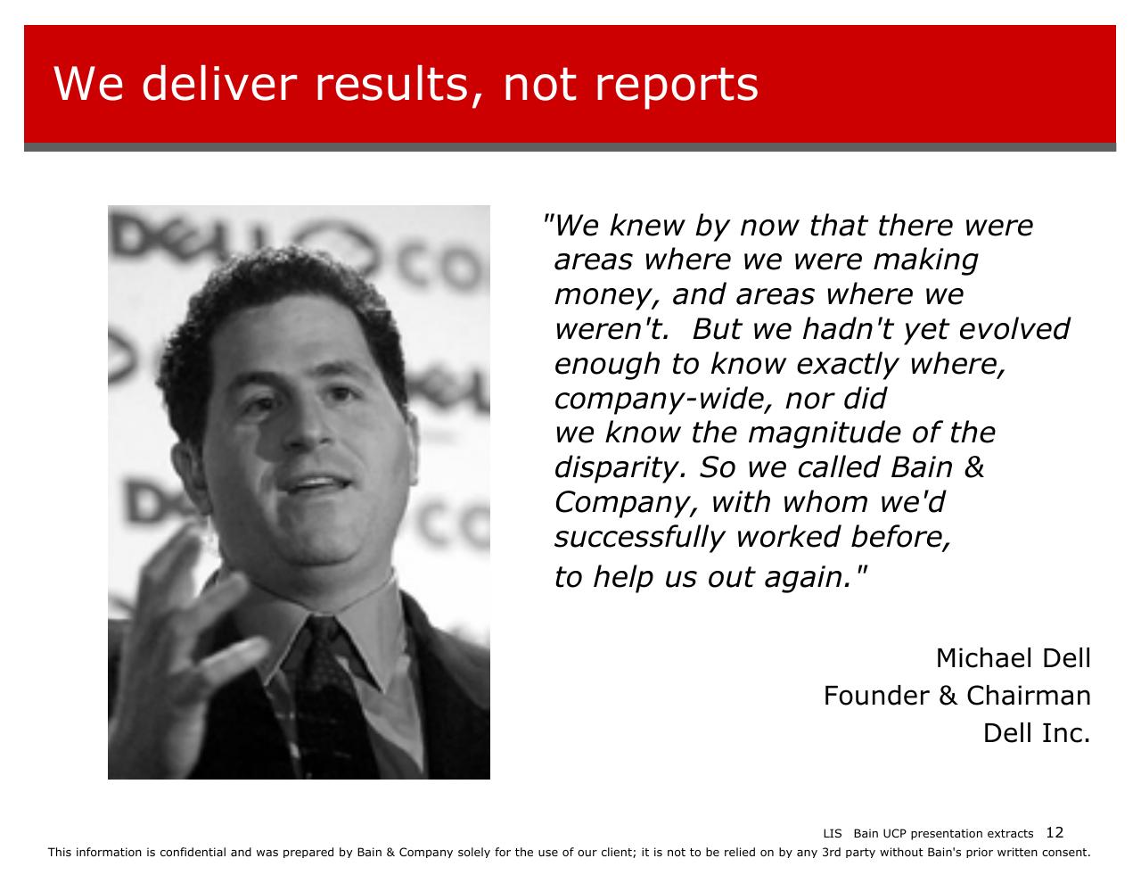 Quote slide 12 from Introducing Bain And The Way We Work