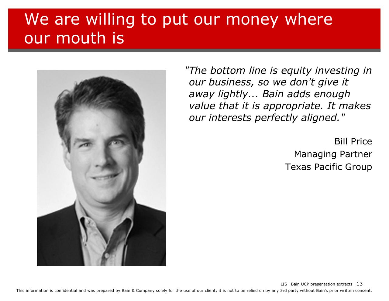 Quote slide 13 from Introducing Bain And The Way We Work