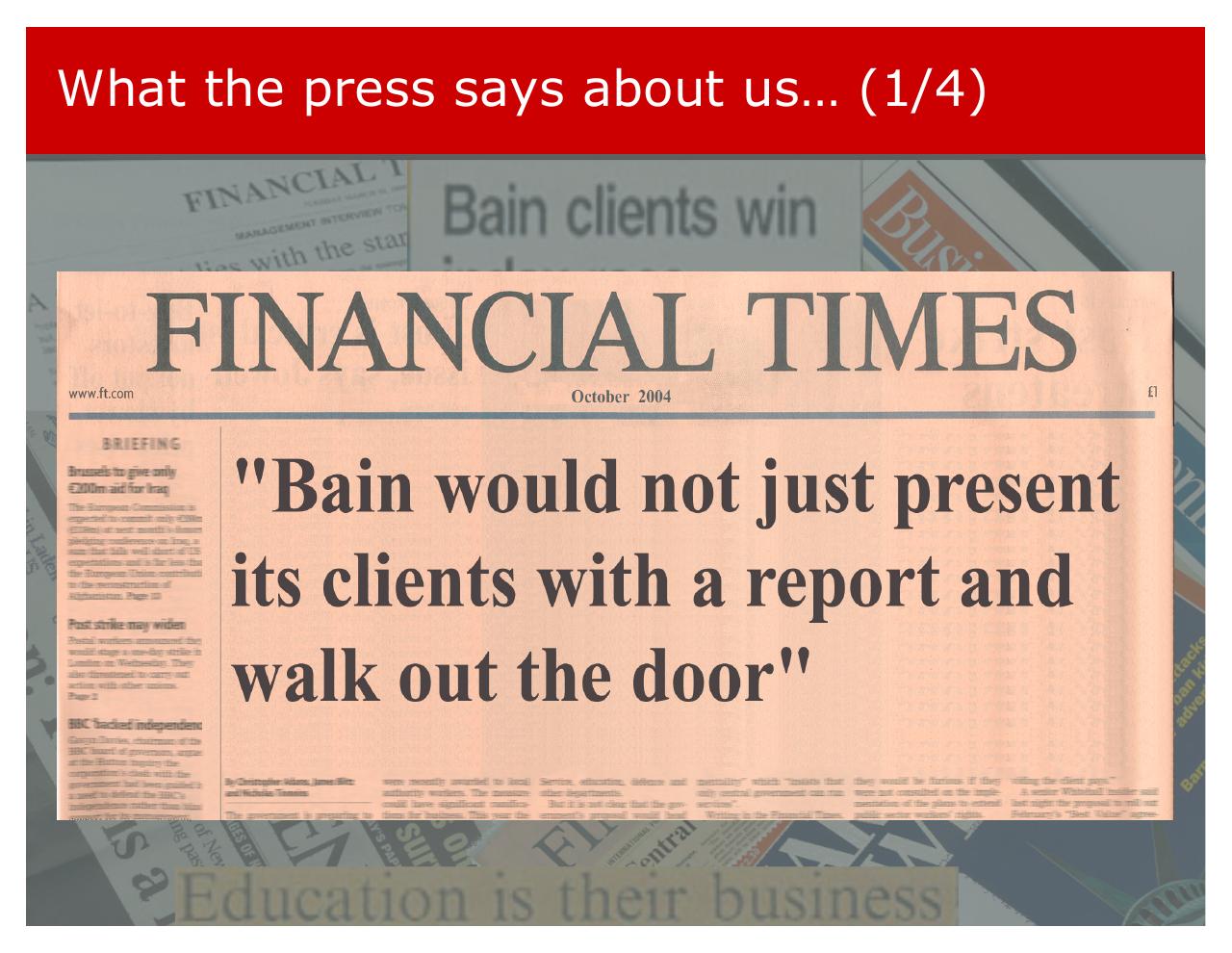 Quote slide 15 from Introducing Bain And The Way We Work
