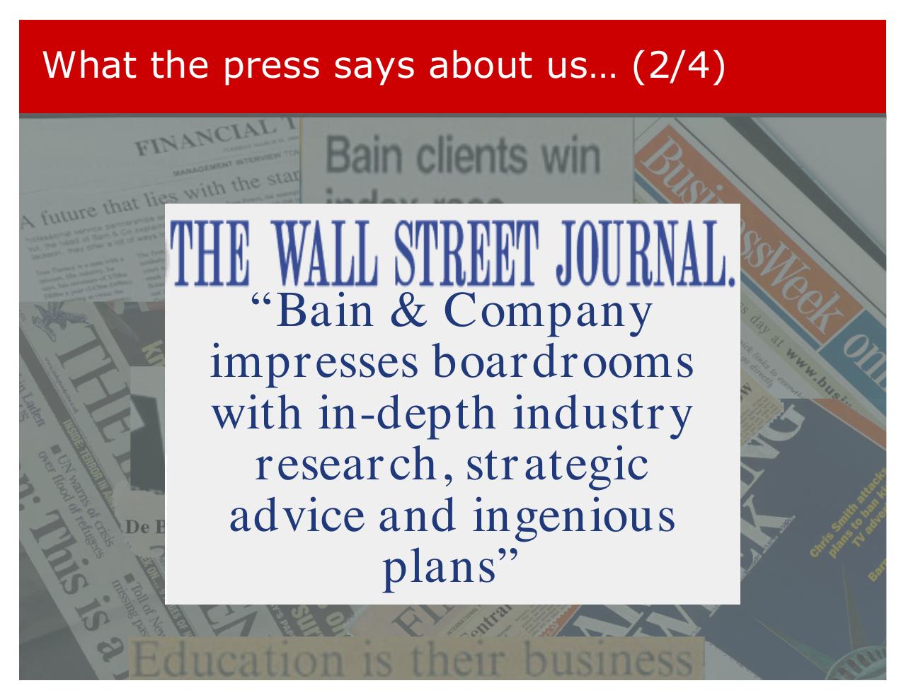 Quote slide 16 from Introducing Bain And The Way We Work