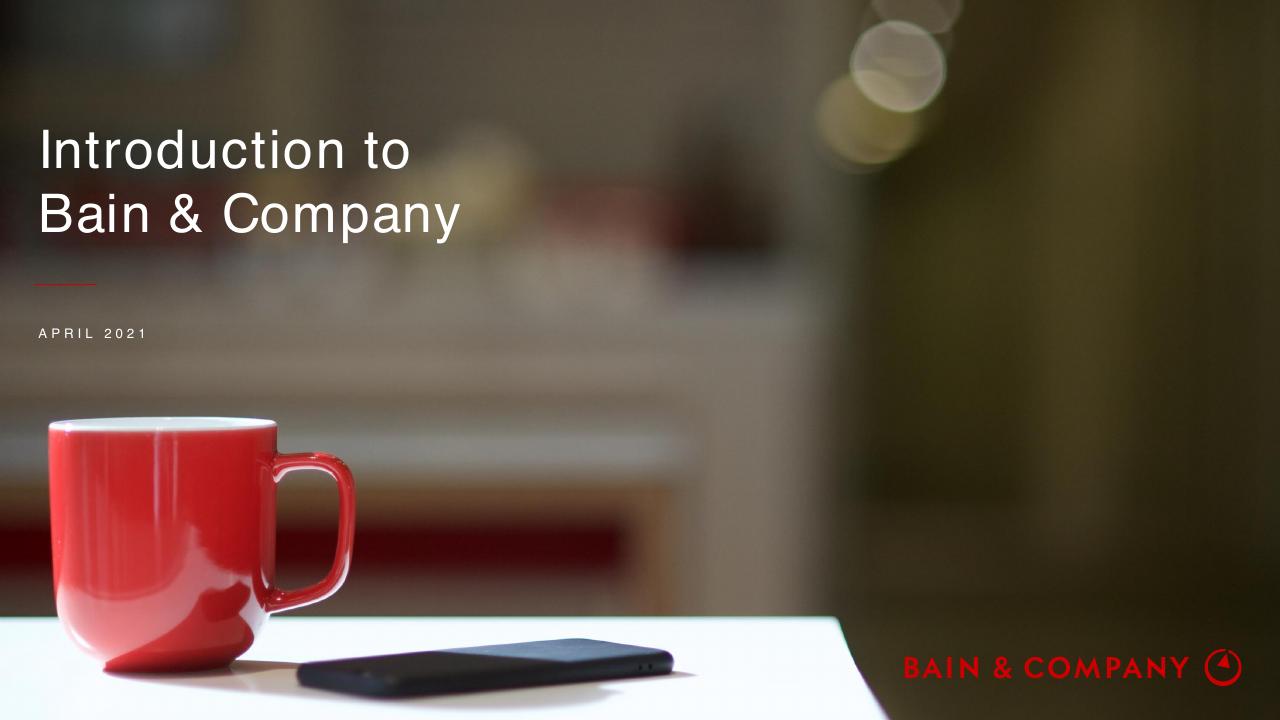 Introduction To Bain Company Bain consulting deck cover