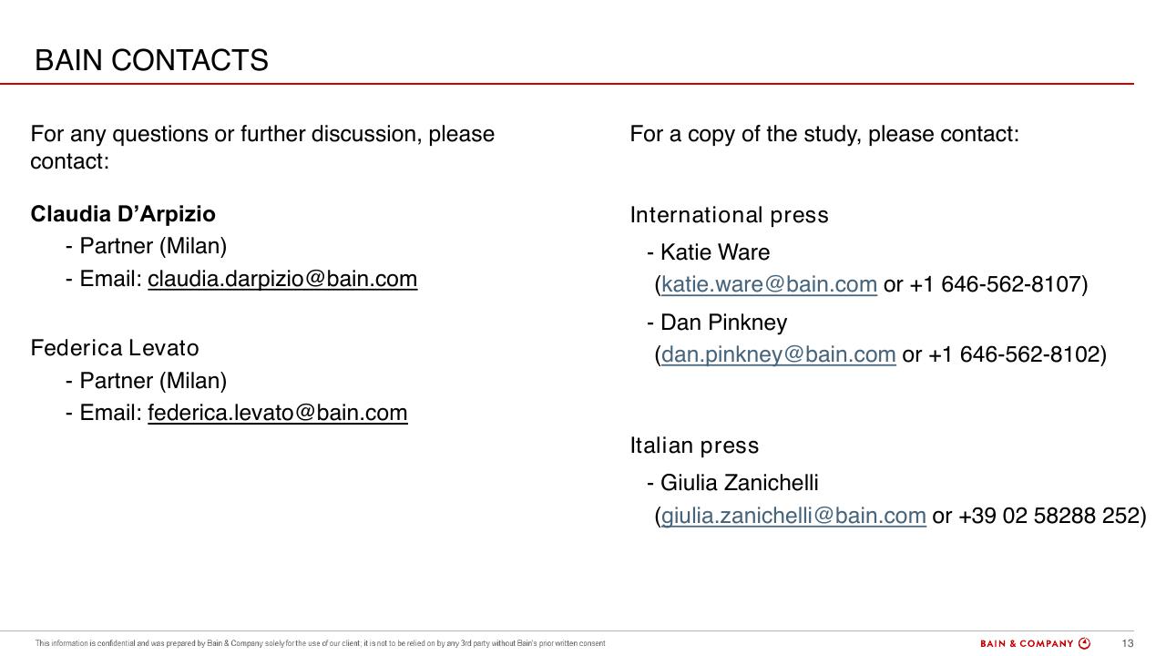 Text slide 13 from Luxury Goods Worldwide Market Study Spring 2019 Bain
