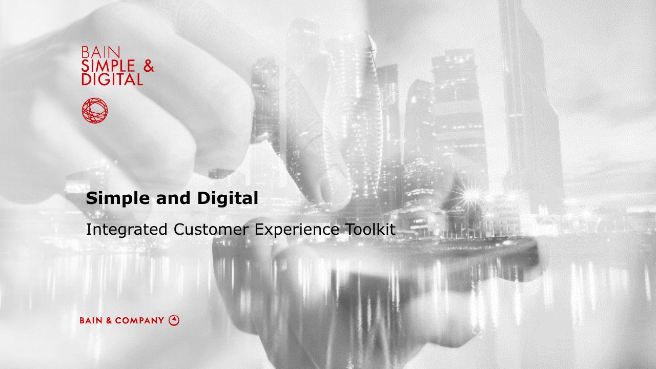 Cover slide 2 from Simple Digital Customer Experience Model Bain