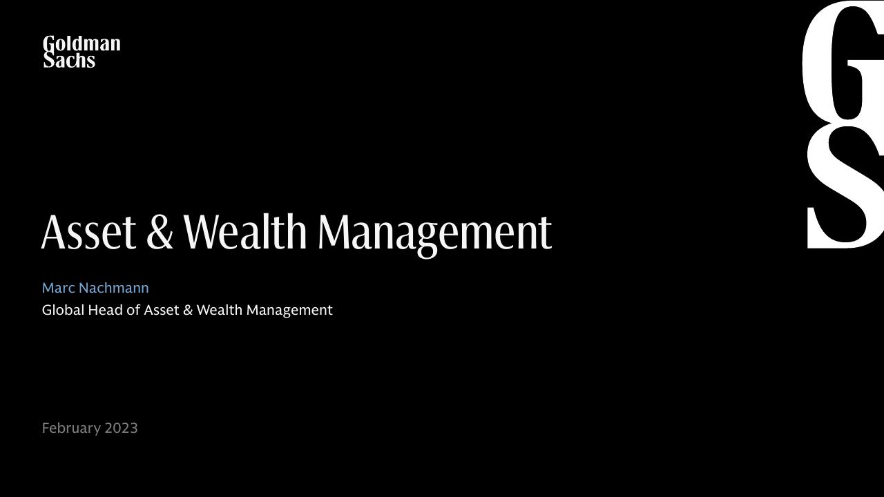 Asset Wealth Management Goldman Sachs consulting deck cover