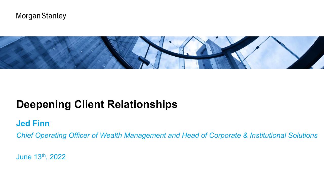 Deepening Client Relationships Morgan Stanley consulting deck cover