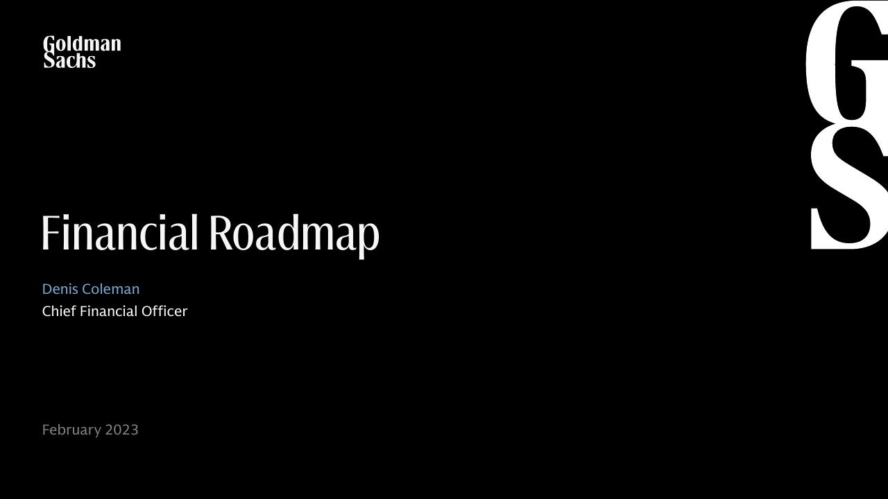 Financial Roadmap Goldman Sachs consulting deck cover