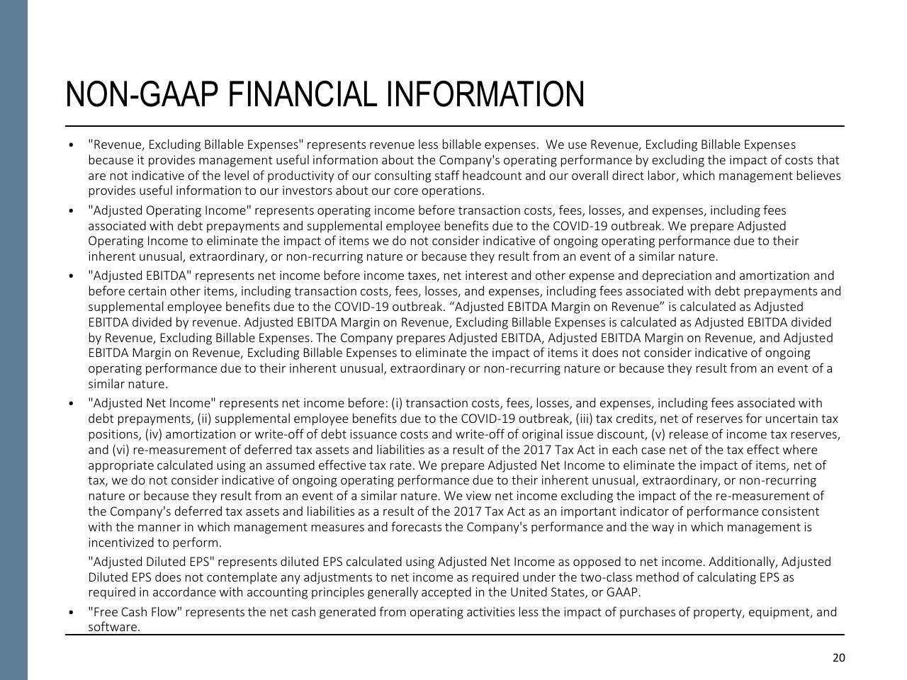 Text slide 20 from Fiscal Year 2021 First Quarter Booz