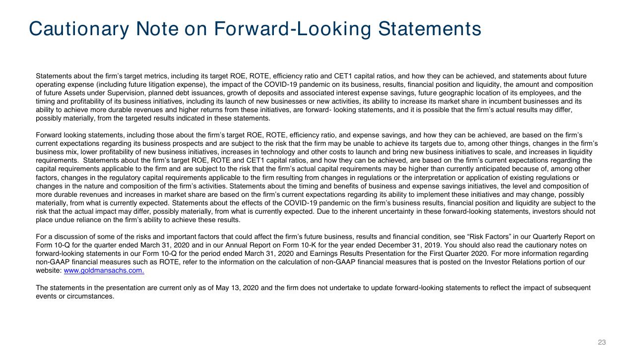 Financial Analysis slide 24 from Fixed Income Investor Presentation Goldman Sachs