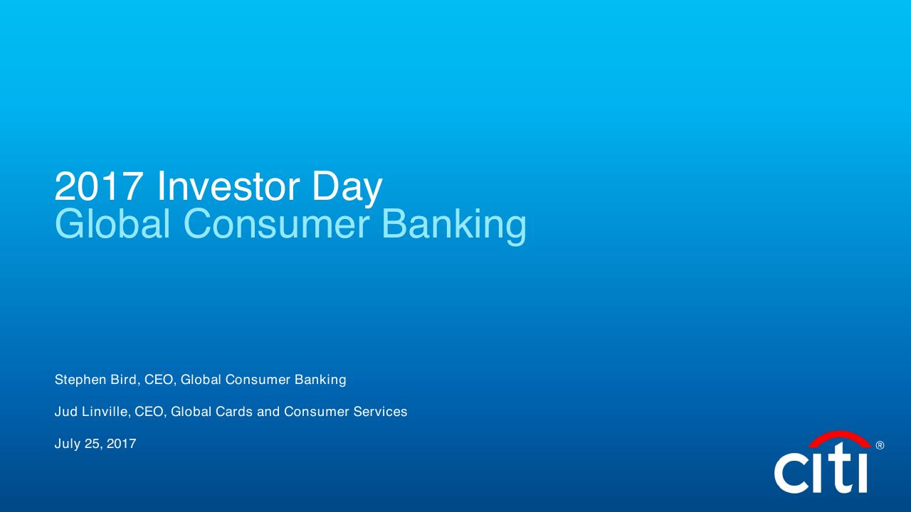 Global Consumer Banking Citi consulting deck cover