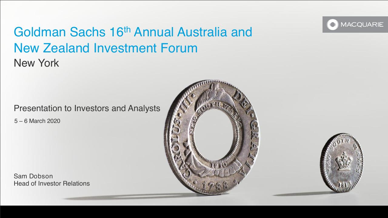 Goldman Sachs 16thannual Australia And New Zealand Investment Forum Goldman Sachs consulting deck cover