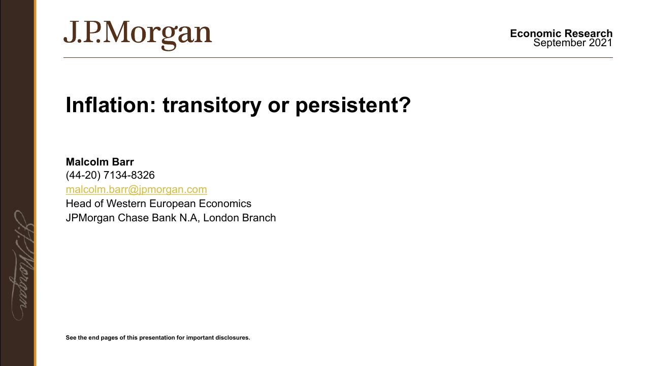 Inflation_ Transitory Or Persistent_ JP Morgan consulting deck cover
