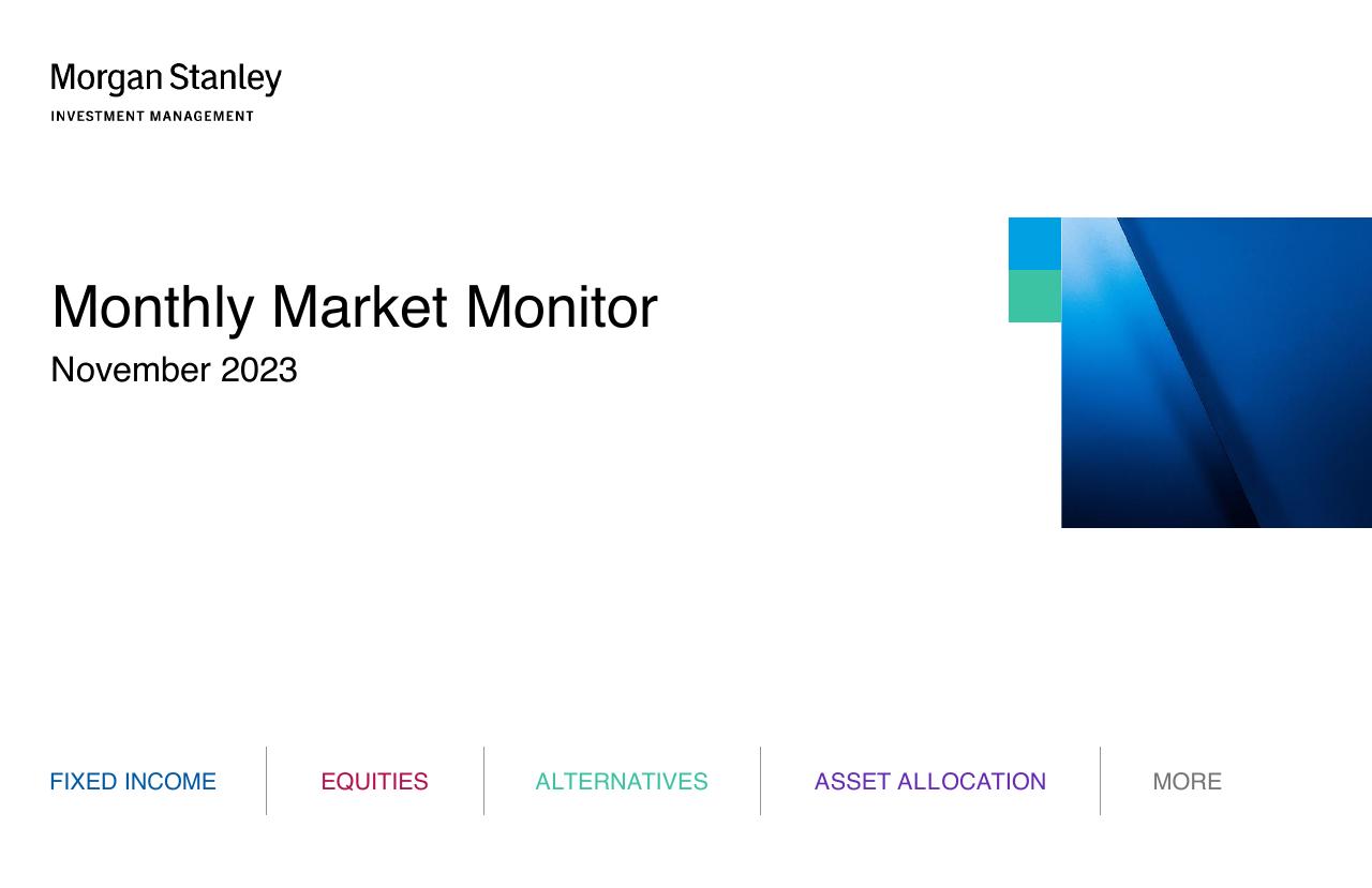 Monthly Market Monitor November 2023 Morgan Stanley consulting deck cover