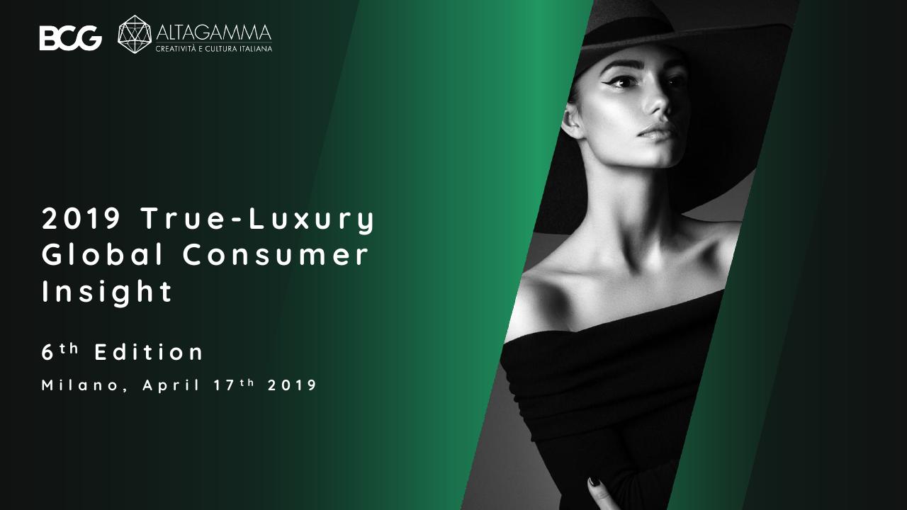2019 True Luxury Global Consumer I Nsight BCG consulting deck cover