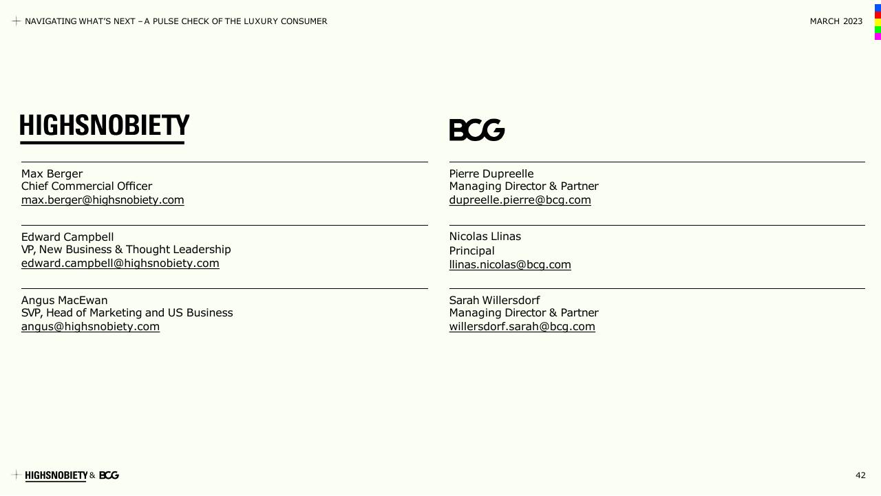 Team slide 43 from A Pulse Check Of The Luxury Consumer BCG