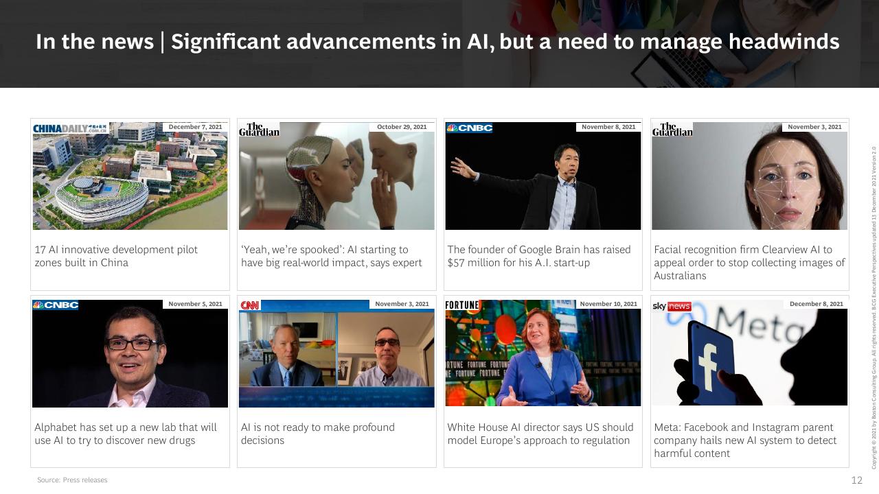 Dashboard slide 12 from Artificial Intelligence_ Ready To Ride The Wave_ BCG