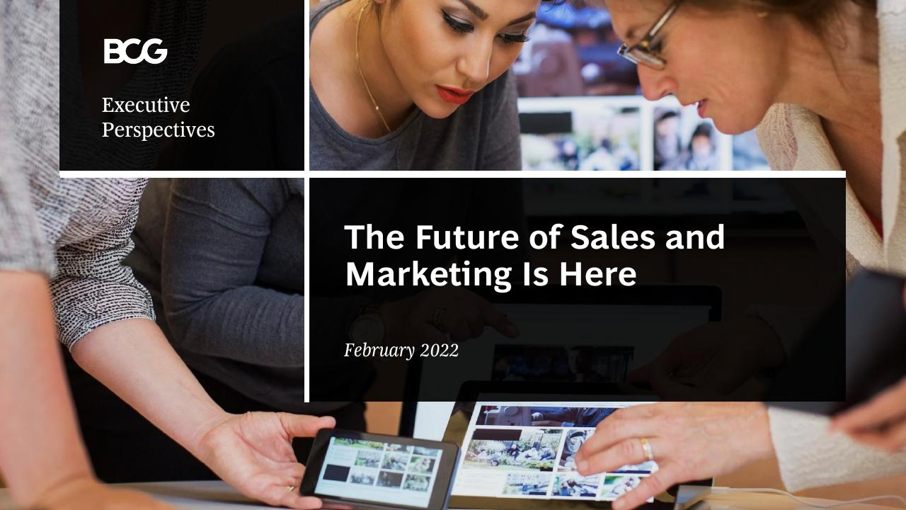 BCG Executive Perspectives_ The Future Of Sales And Marketing Is Here BCG consulting deck cover