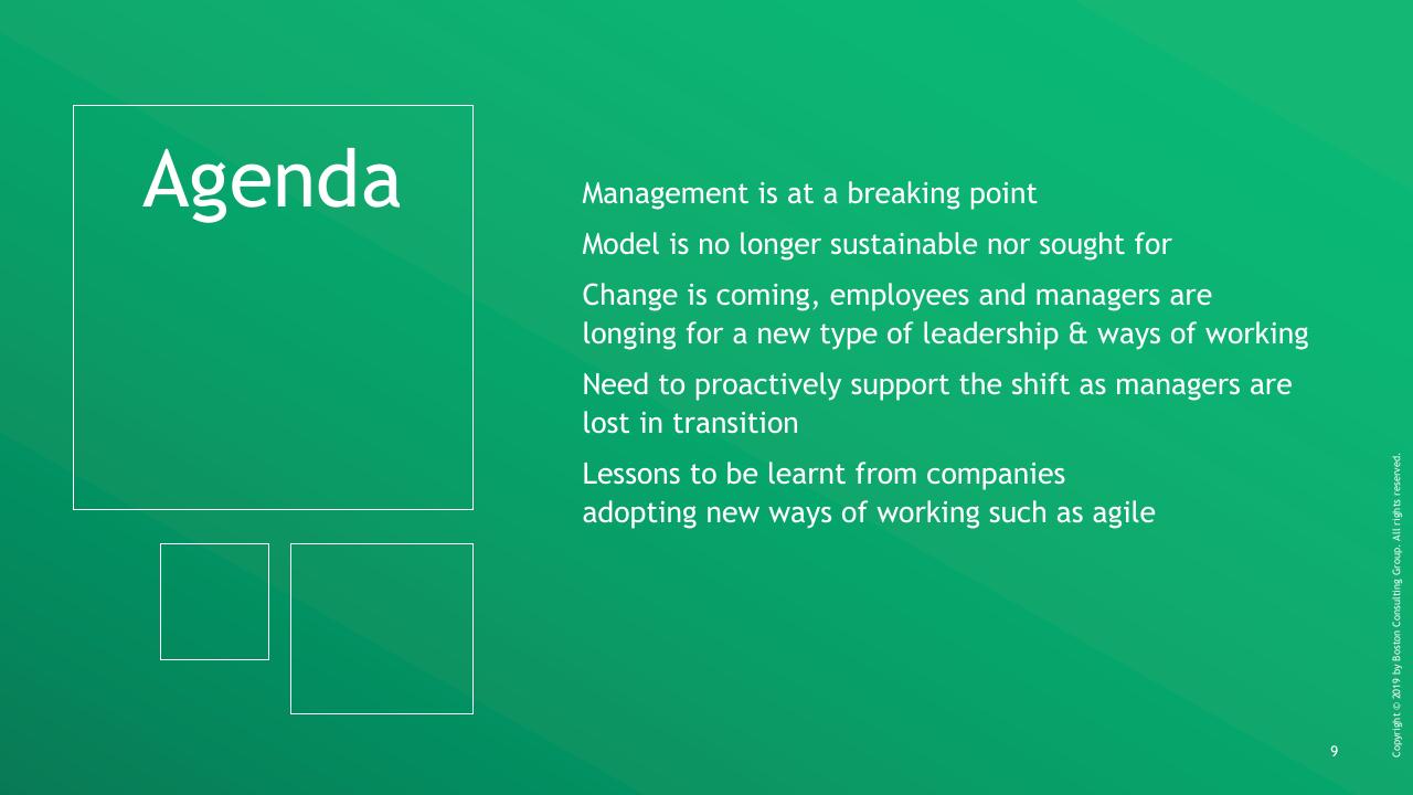 Agenda slide 9 from BCG Ipsos Study BCG