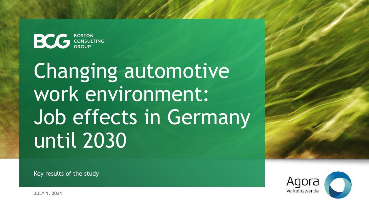 Changing Automotive Work Environment_ Job Effects In Germany Until 2030 BCG consulting deck cover