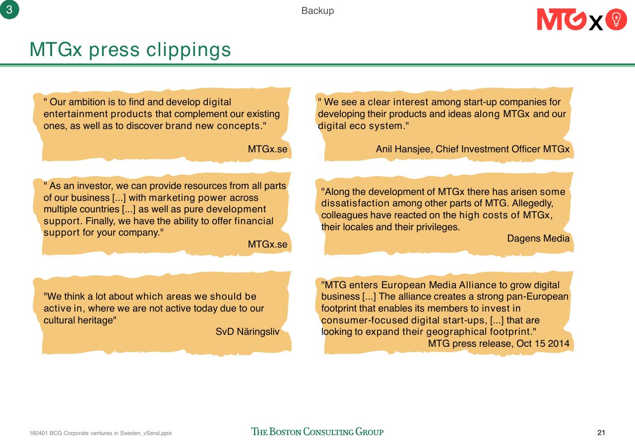 Text slide 22 from Corporate Ventures In Sweden How To Improve The Connection Between Swedish Start Ups And Corporations_