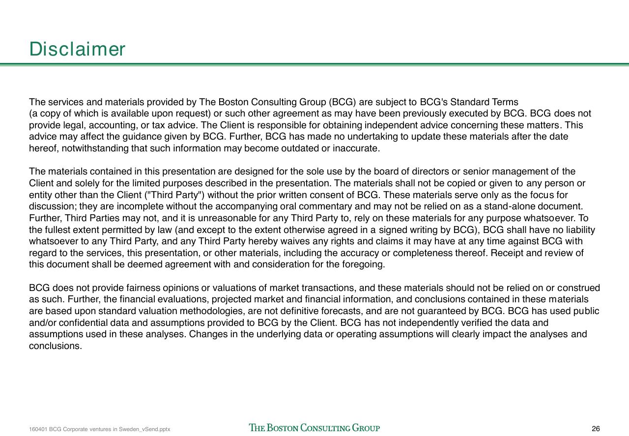 Text slide 27 from Corporate Ventures In Sweden How To Improve The Connection Between Swedish Start Ups And Corporations_