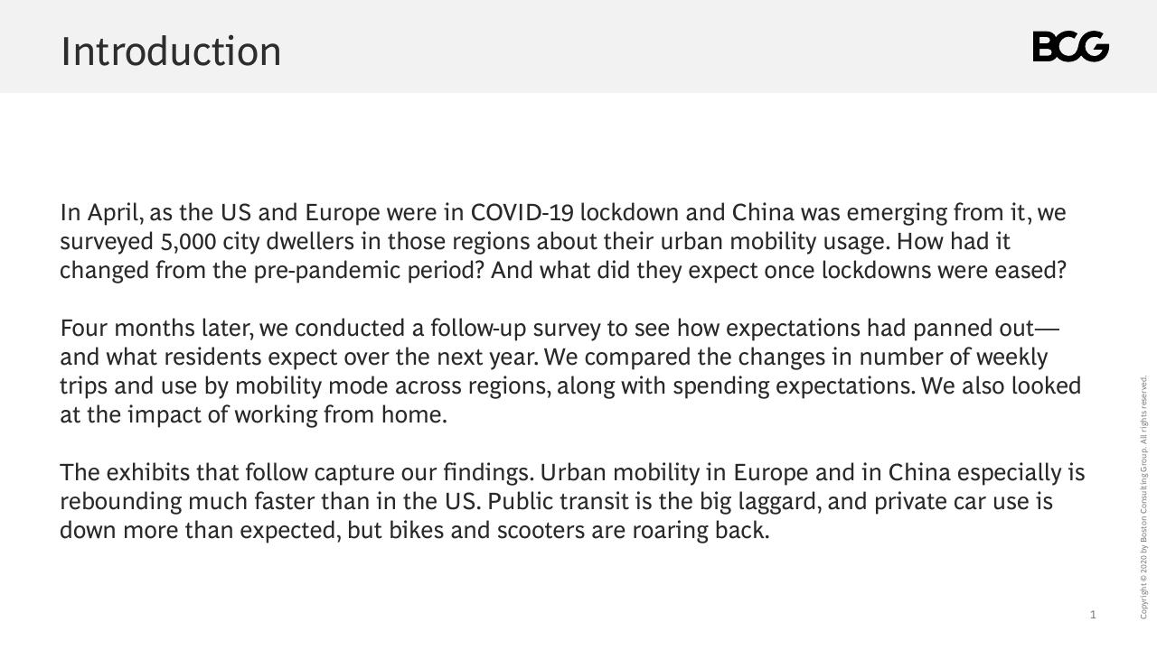 Text slide 2 from COVID 19 Urban Mobility Is Evolving In Unexpected Ways