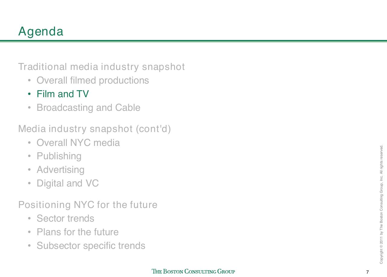 Agenda slide 8 from Evaluating Nyc Media Sector Development And Setting The Stage For Future Growth