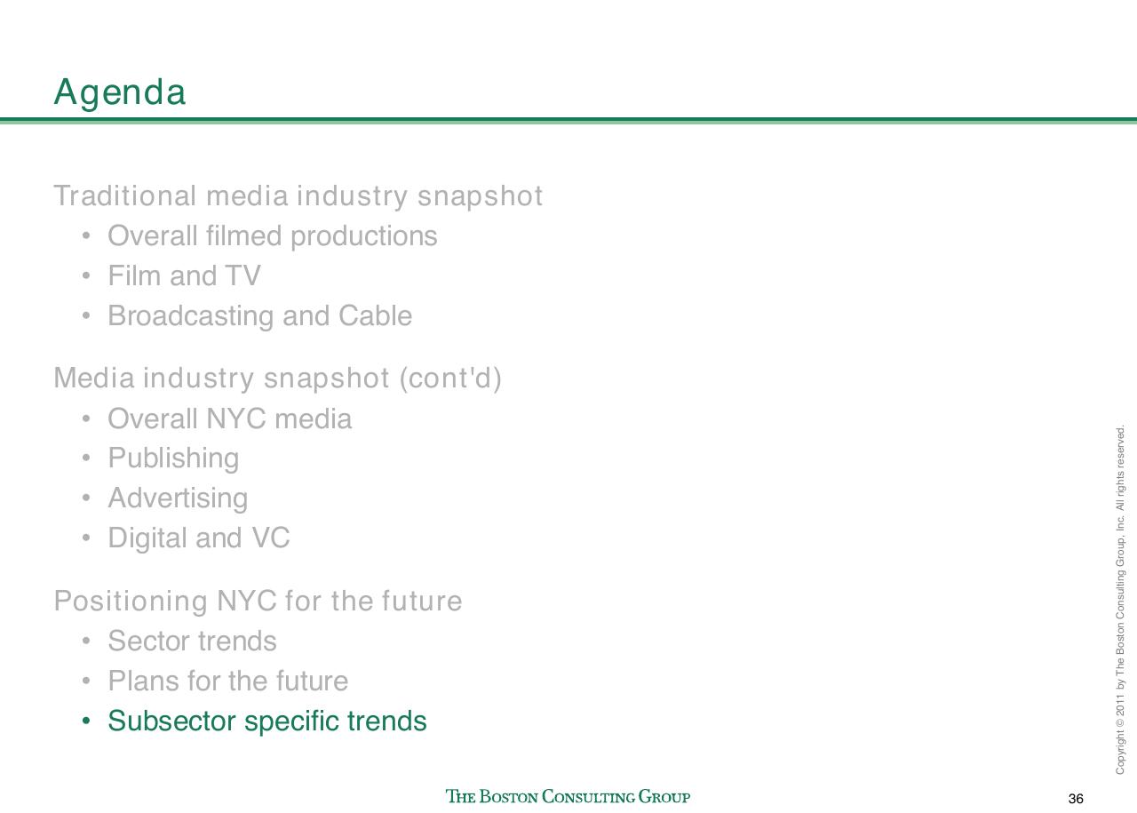 Agenda slide 37 from Evaluating Nyc Media Sector Development And Setting The Stage For Future Growth