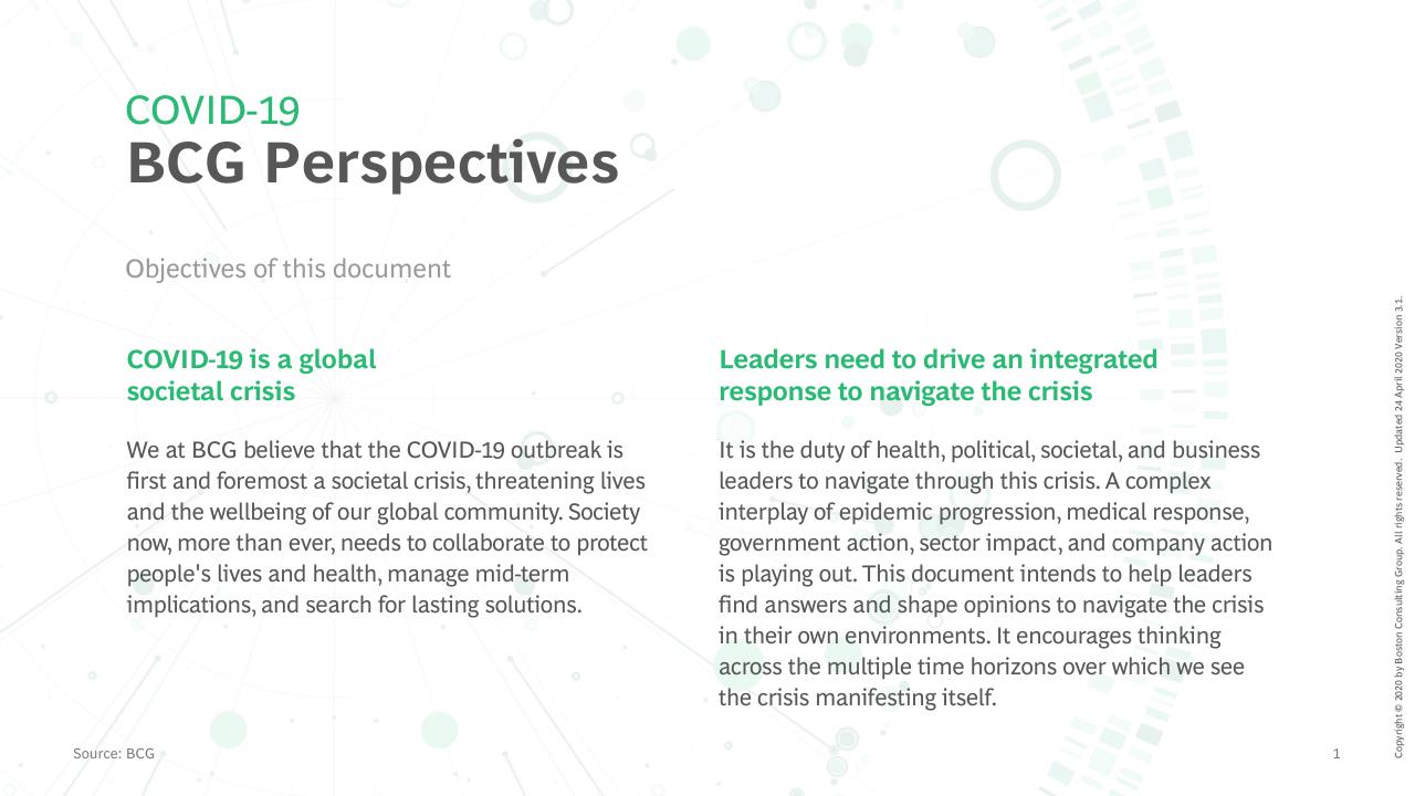 Comparison slide 2 from Facts Scenarios And Actions For Leaders Publication 3 With A Focus On Emerging Stronger From The Crisis BCG