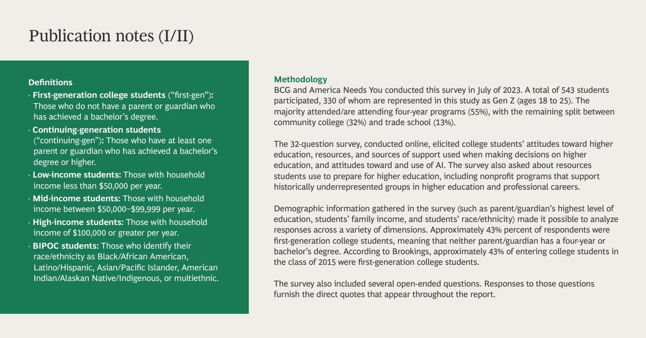 Text slide 14 from Gen Z Attitudes Toward Higher Education Community Colleges Versus Four Year Degrees BCG