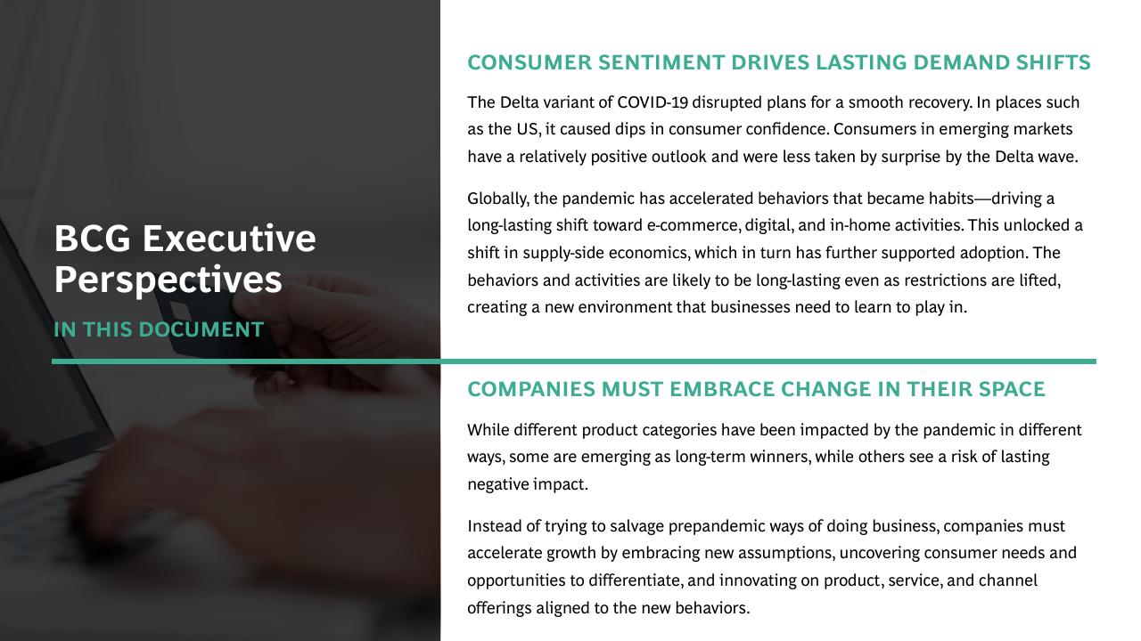 Text slide 2 from How COVID 19 Changed The Consumer BCG