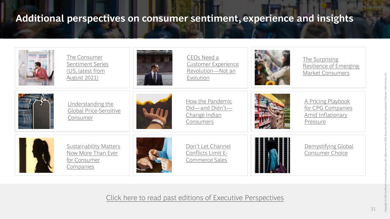 Dashboard slide 31 from How COVID 19 Changed The Consumer BCG
