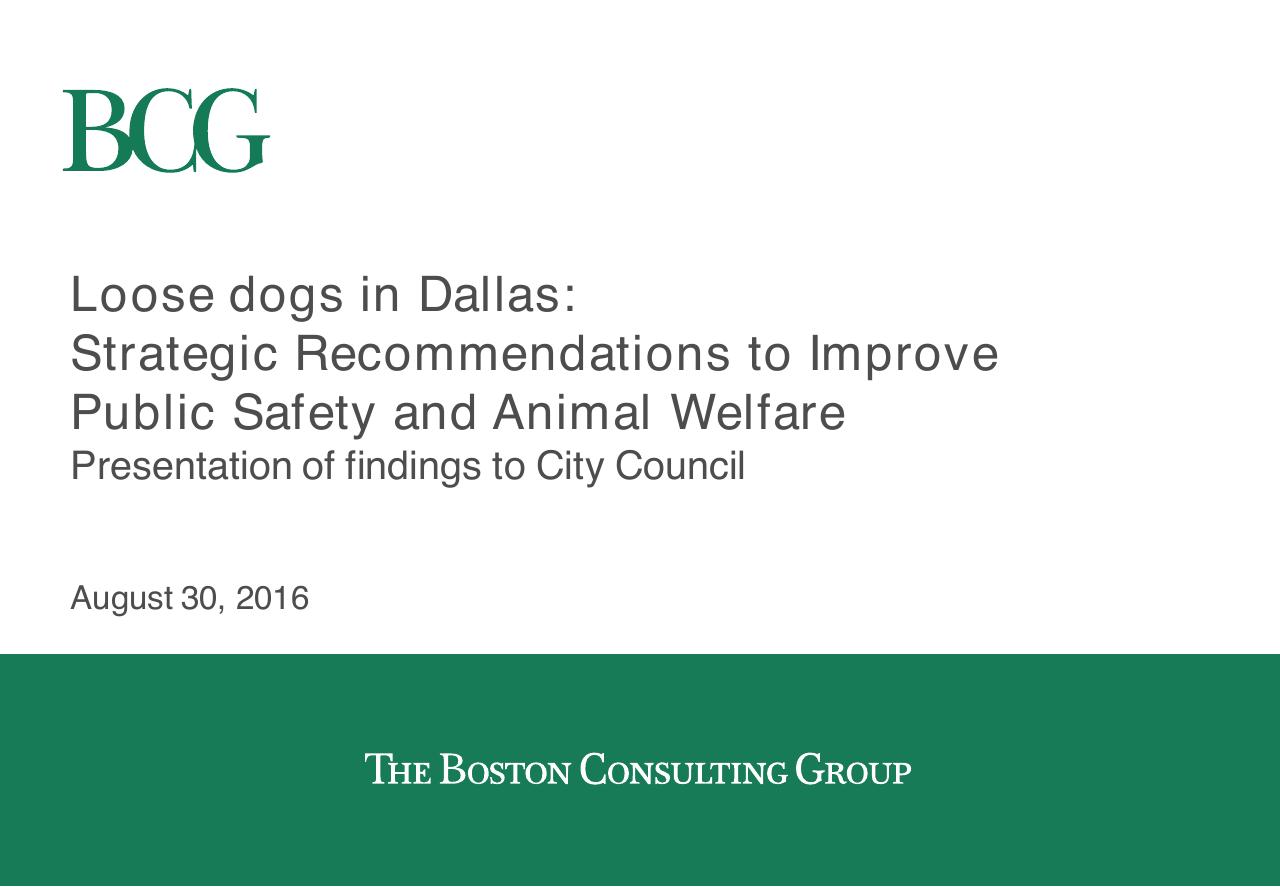 Cover slide 2 from Loose Dogs In Dallas