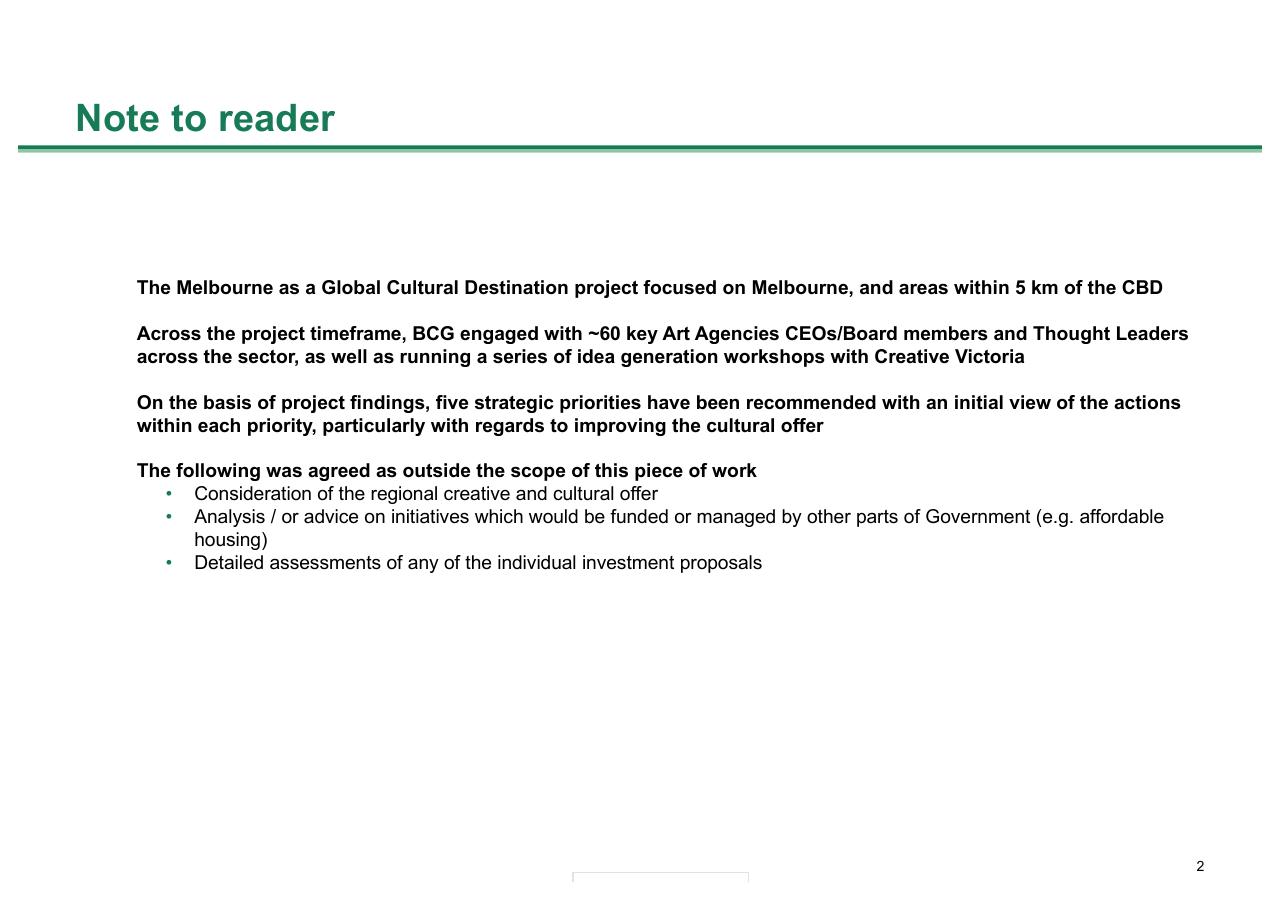 Text slide 2 from Melbourne As A Global Cultural Destination