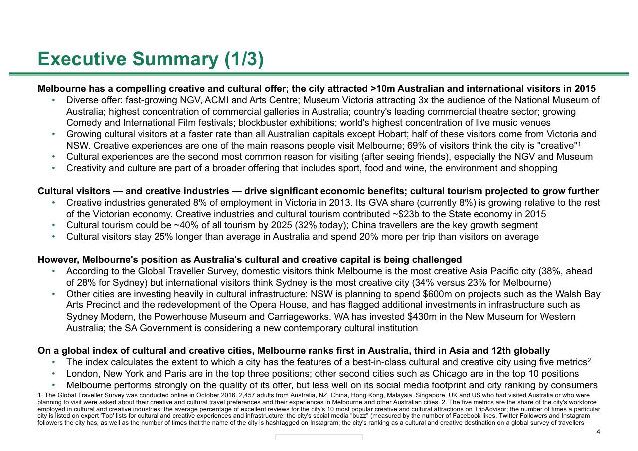 Text slide 4 from Melbourne As A Global Cultural Destination