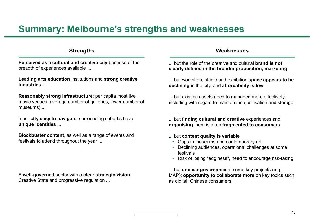 Comparison slide 43 from Melbourne As A Global Cultural Destination