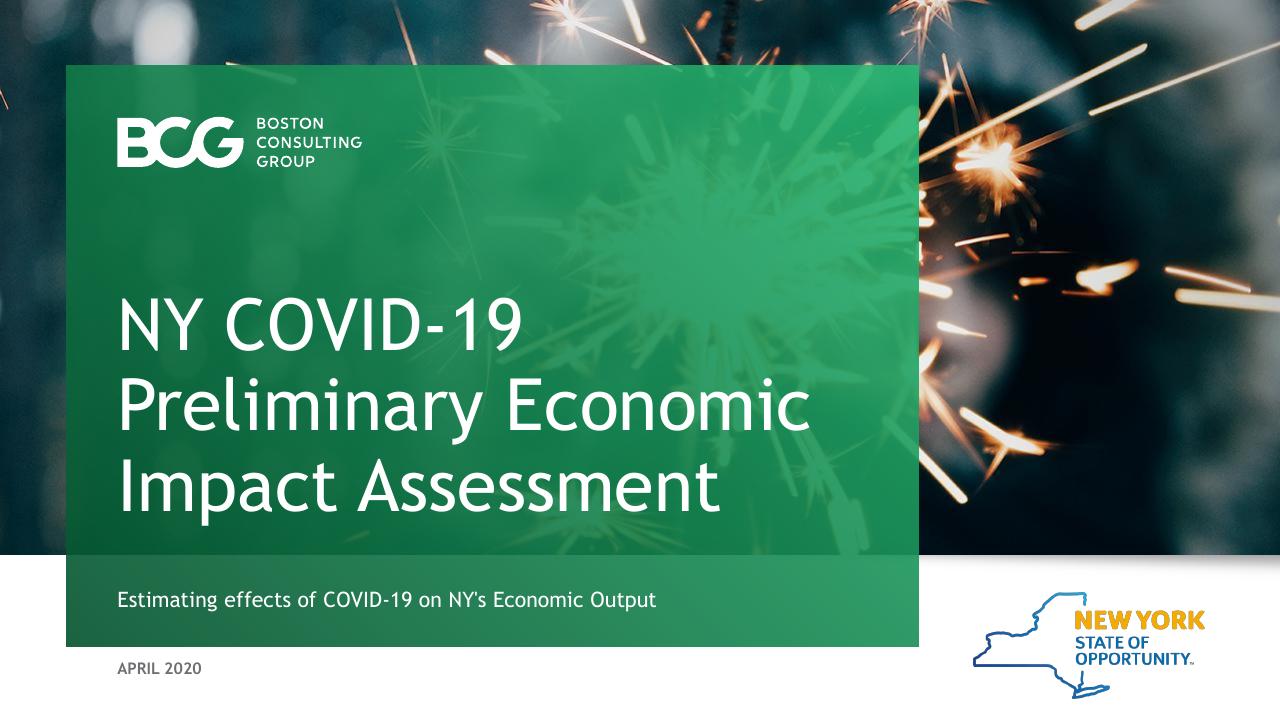 Ny COVID 19 Preliminary Economic Impact Assessment BCG consulting deck cover