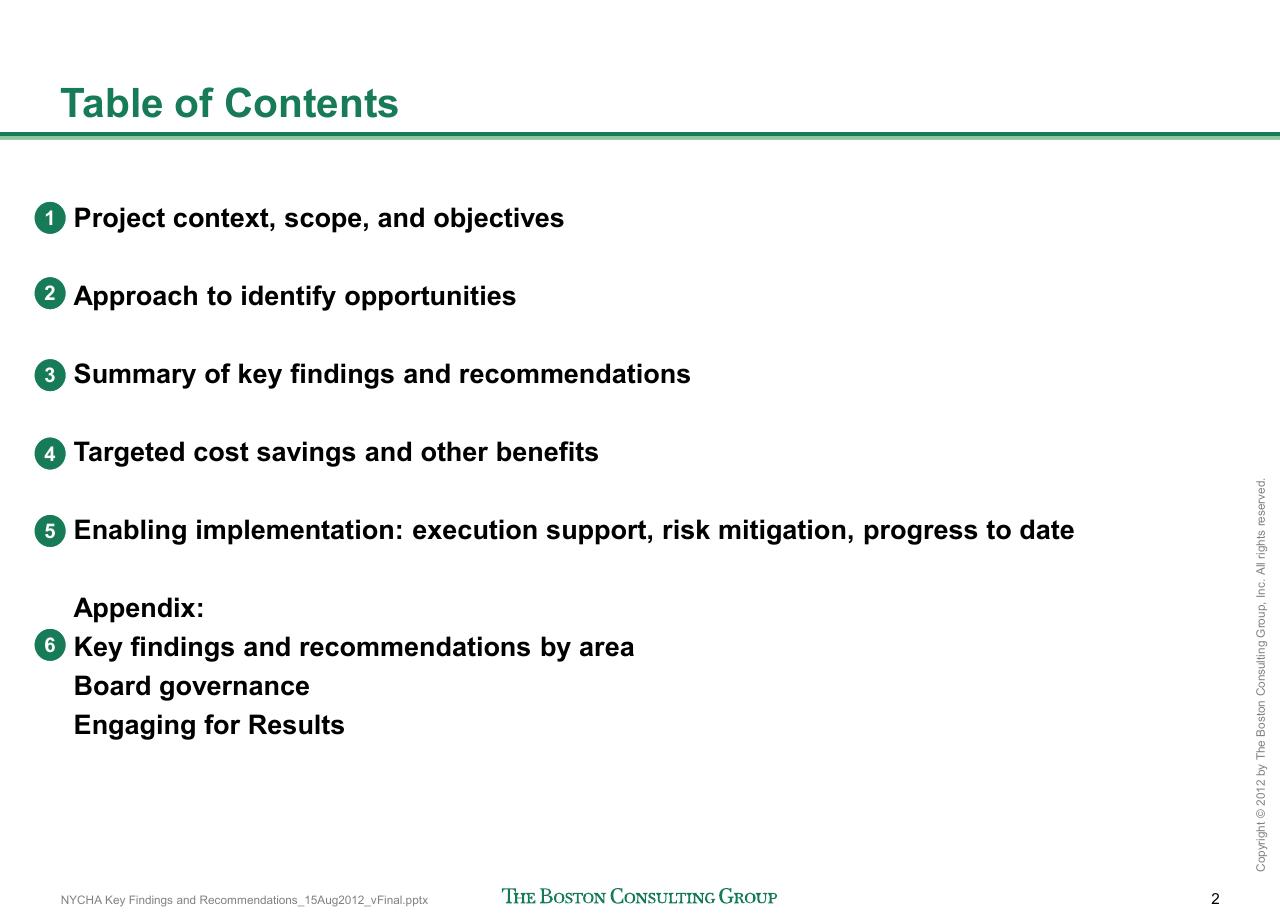 Agenda slide 3 from Reshaping Nycha Support Functions