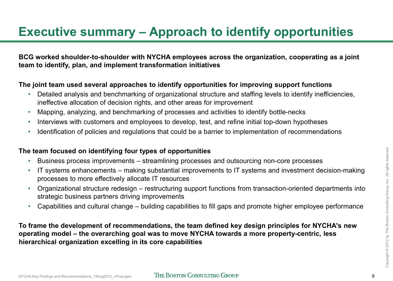 Text slide 10 from Reshaping Nycha Support Functions