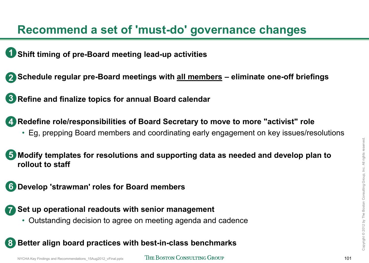 Process slide 102 from Reshaping Nycha Support Functions