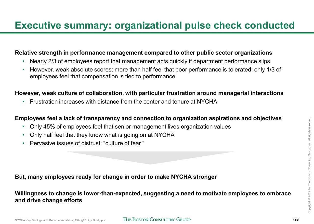 Text slide 109 from Reshaping Nycha Support Functions