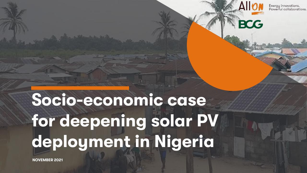 Socio Economic Case For Deepening Solar Pv Deployment In Nigeria BCG consulting deck cover