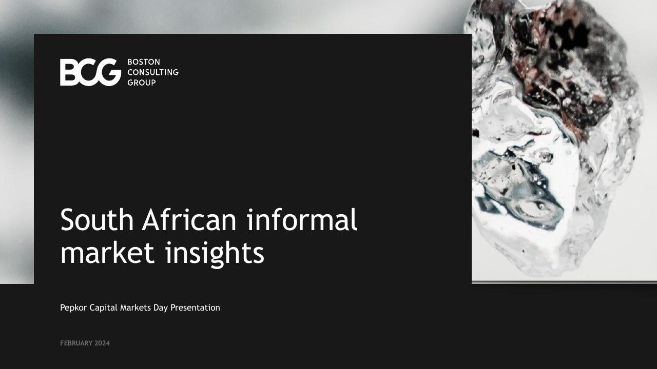 South African Informal Market Insights BCG consulting deck cover