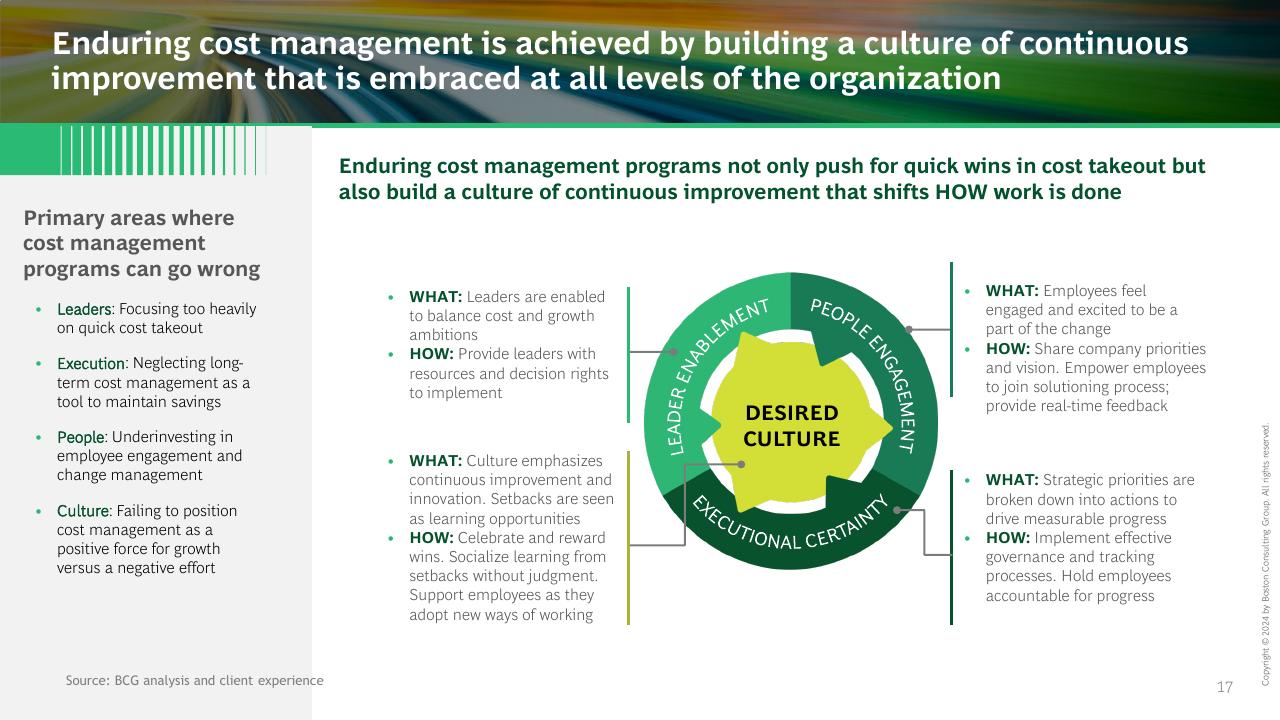 Framework slide 17 from The Ceo_s Guide To Costs And Growth BCG