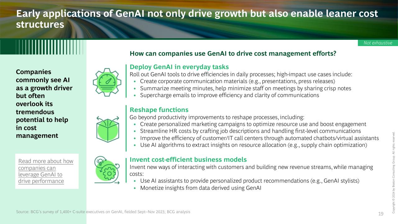 Text slide 19 from The Ceo_s Guide To Costs And Growth BCG