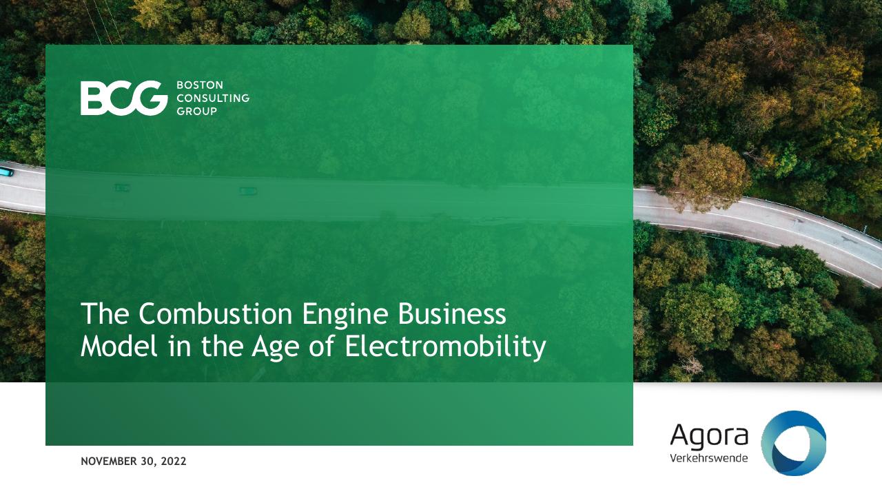 The Combustion Engine Business Model In The Age Of Electromobility BCG consulting deck cover